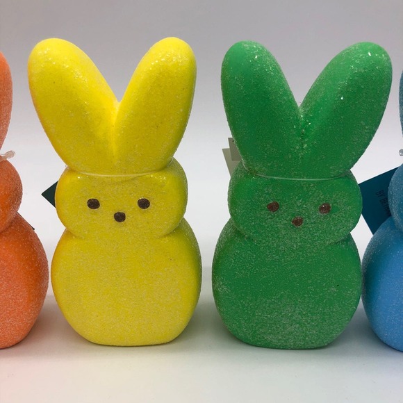 Bethany Lowe Easter Bunny Peeps Complete Set of 6 Purple Pink Blue Green Yellow - Picture 10 of 12